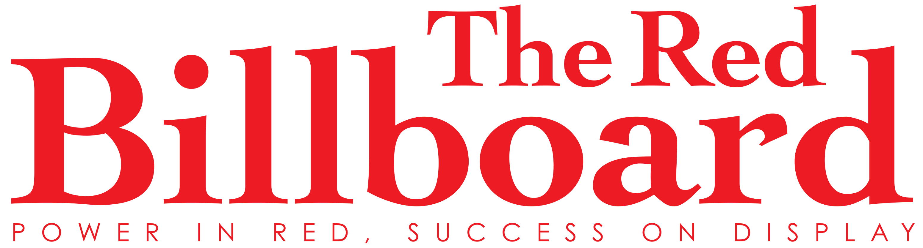 The Red Billboard logo in red and white